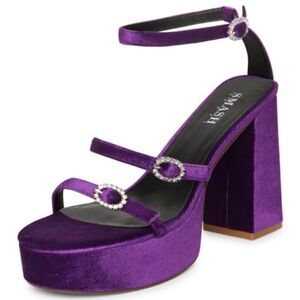 SMASH SHOES
Women's Brandy Stacked Velvety Platform Heels Dress Sandals